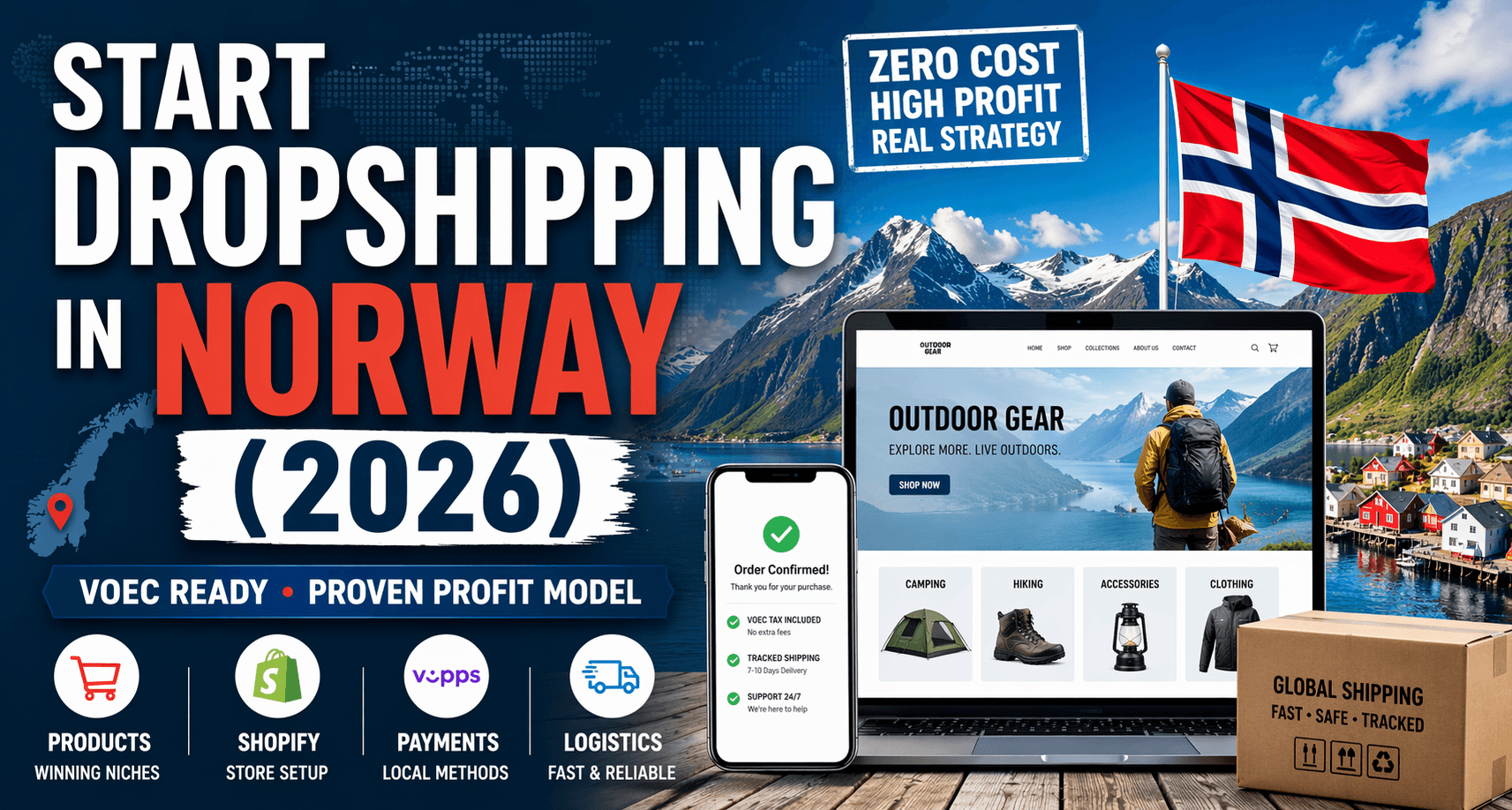 Cover image: How to Start a Zero-Cost Dropshipping Business in Norway in 2026(Ultimate Practical Guide & Long-Term Profit Model)