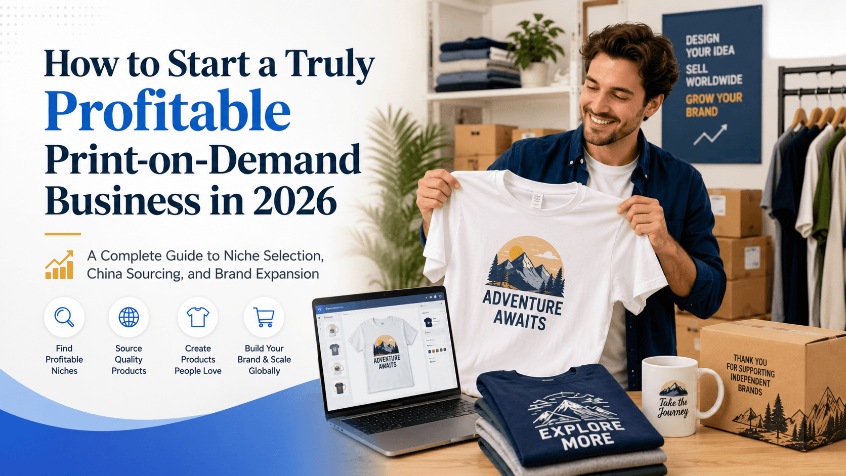 Cover image:  How to Start a Truly Profitable Print-on-Demand Business in 2026: A Complete Guide to Niche Selection, China Sourcing, and Brand Expansion