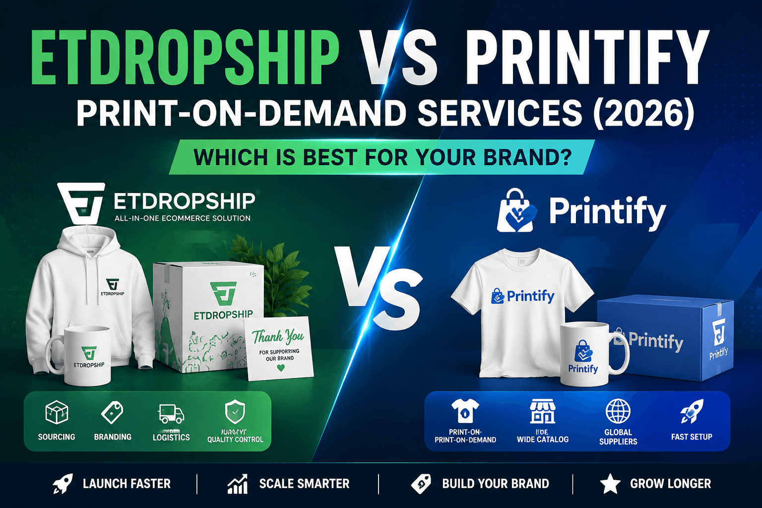 ETdropship vs Printify Print-on-Demand Services (2026): Which Is Best for Your Brand?