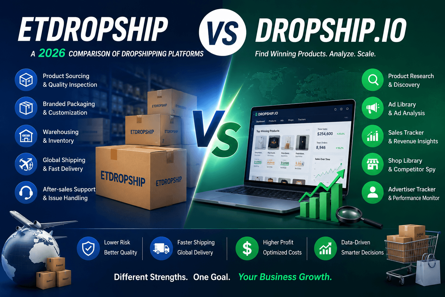 ETdropship vs Dropship.io: A 2026 Comparison of Dropshipping Platforms