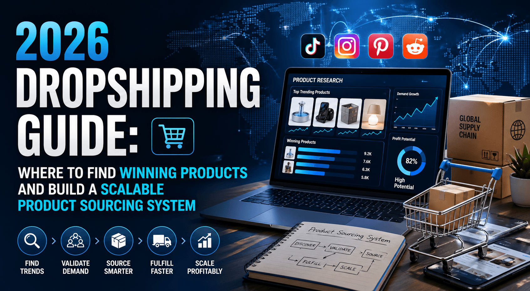 Cover image: 2026 Dropshipping Guide: Where to Find Winning Products and Build a Scalable Product Sourcing System