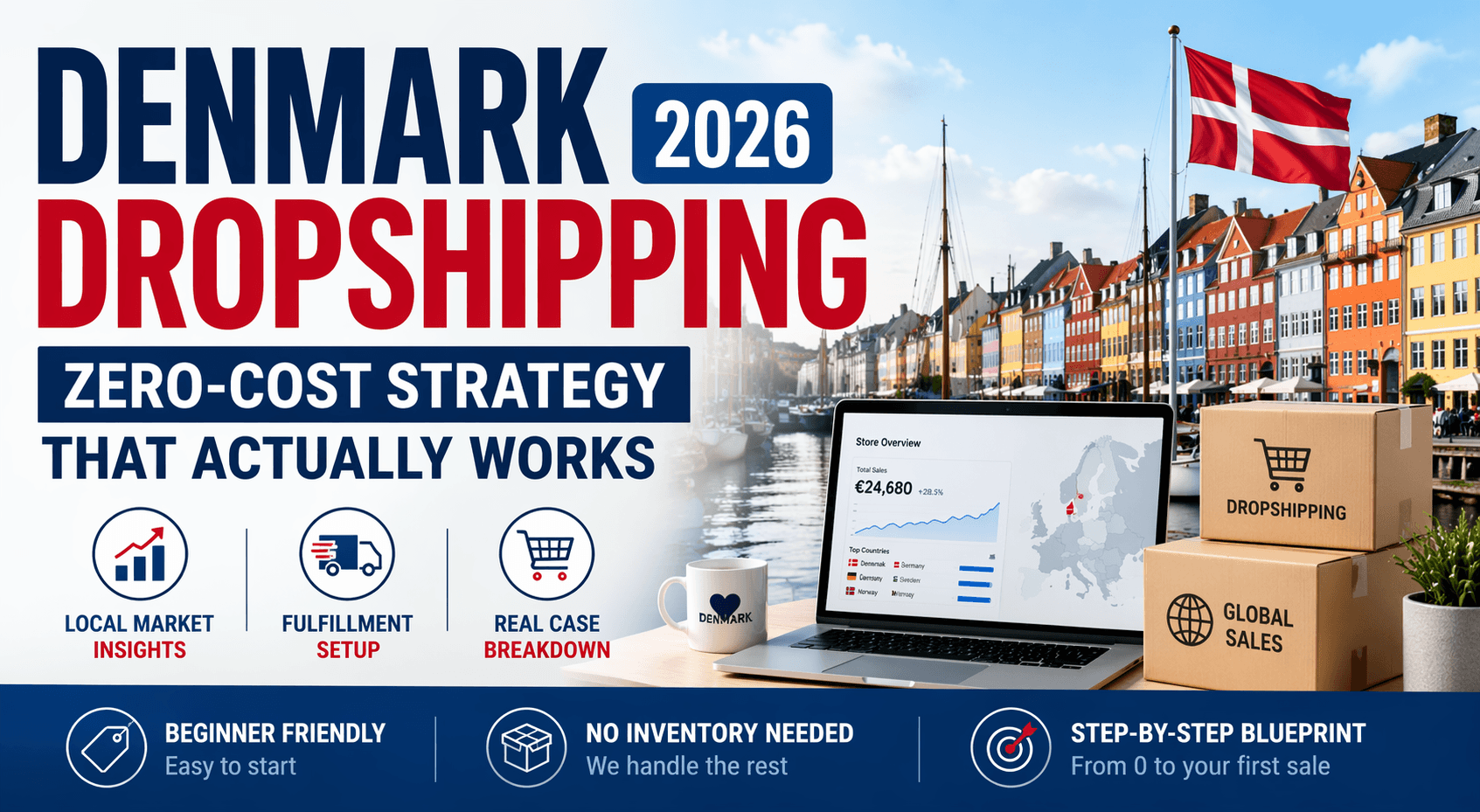 Cover image: How to Start a Dropshipping Business in Denmark in 2026: A Complete Zero-Cost Guide