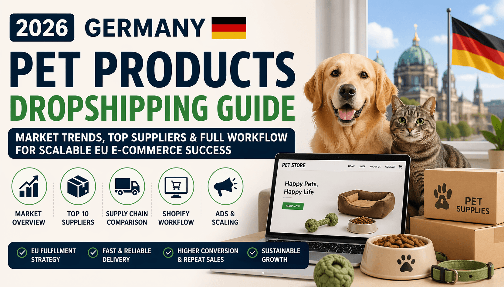 Cover image: Top 10 Dropshipping Suppliers for Pet Products in Germany in 2026
